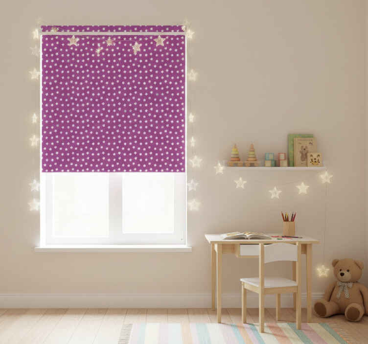 Children room roller blind with white stars design - TenStickers