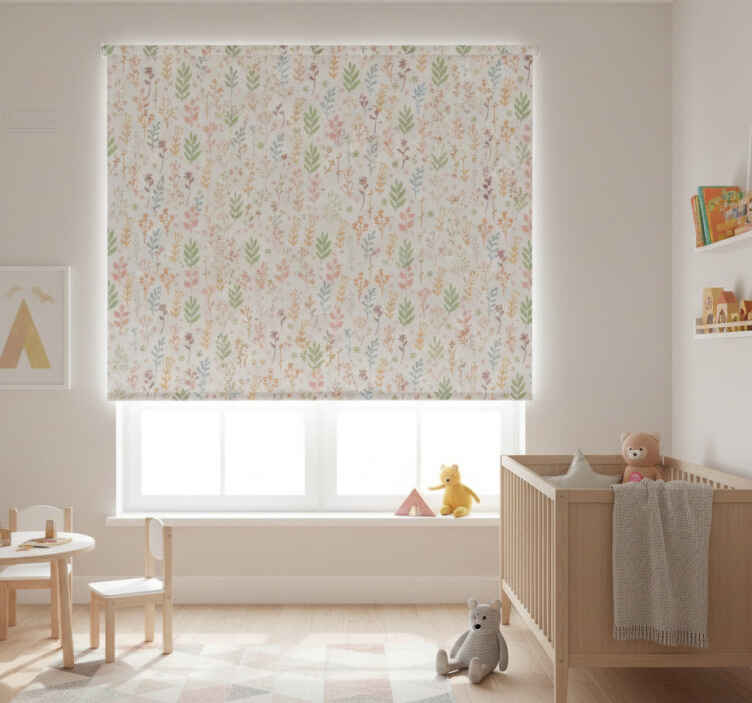 Children room roller blind simple symbols on white - TenStickers