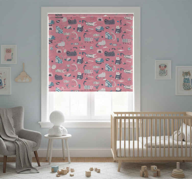 Persiana enrollable infantil gatitos nórdicos - TenVinilo