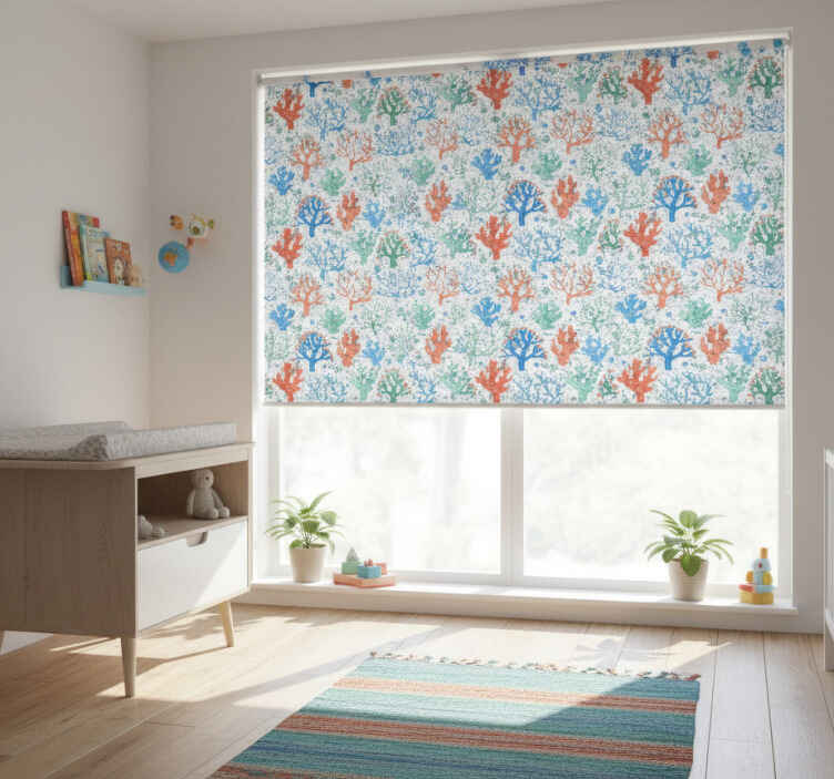 Children room roller blind seaweed splash design - TenStickers