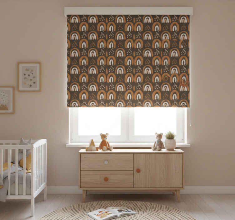 Children room roller blind rainbows pattern with drops - TenStickers