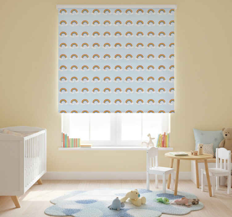 Persiana enrollable infantil arcoíris y nubes coloridas - TenVinilo