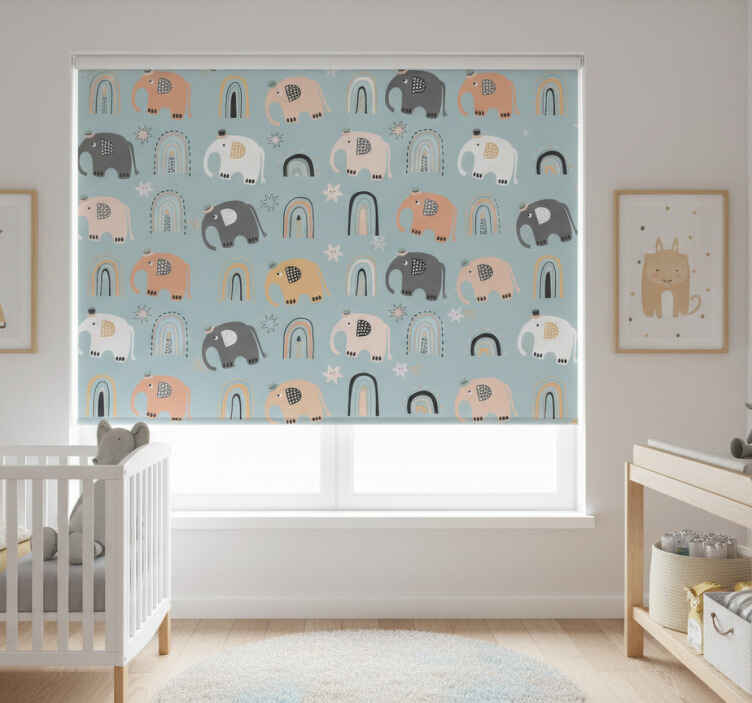Persiana enrollable infantil elefantes adorables - TenVinilo