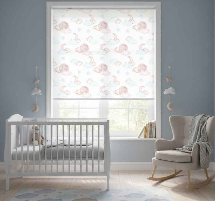Blind children watercolor infant moon decor - TenStickers