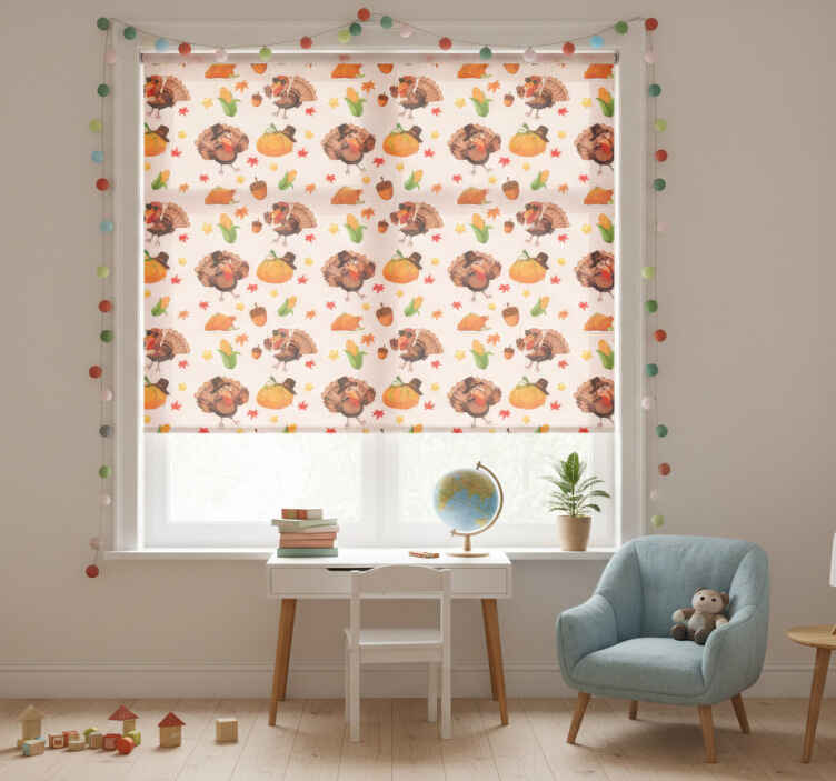 Store enrouleur chambre enfant d'adorables dindes - TenStickers