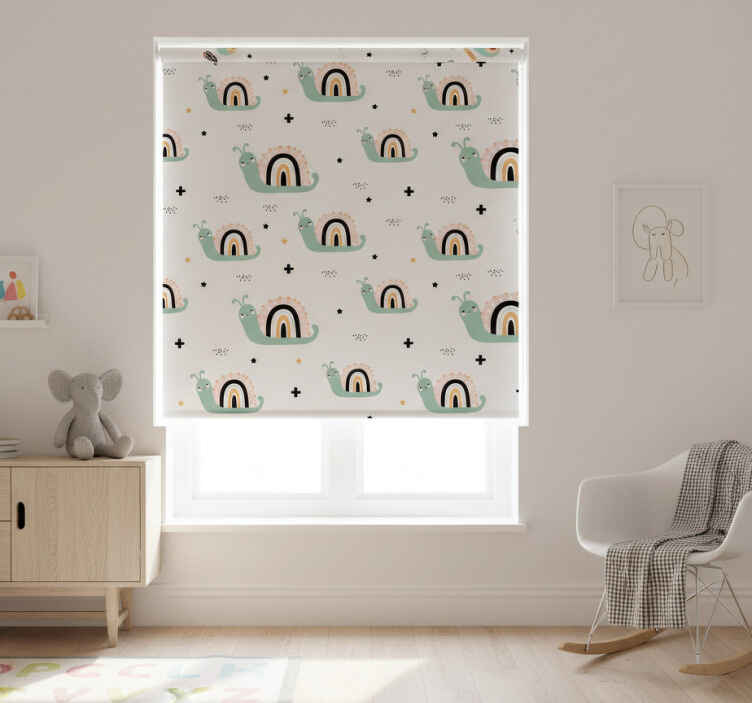 Children room roller blind cute snail rainbow shells - TenStickers