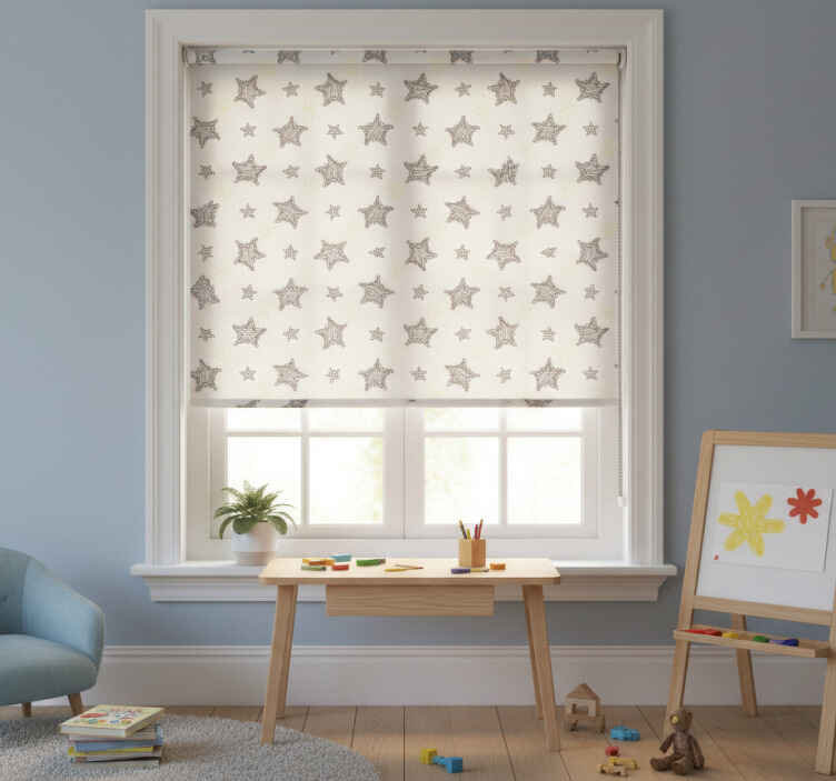 Children room roller blind graffiti stars - TenStickers