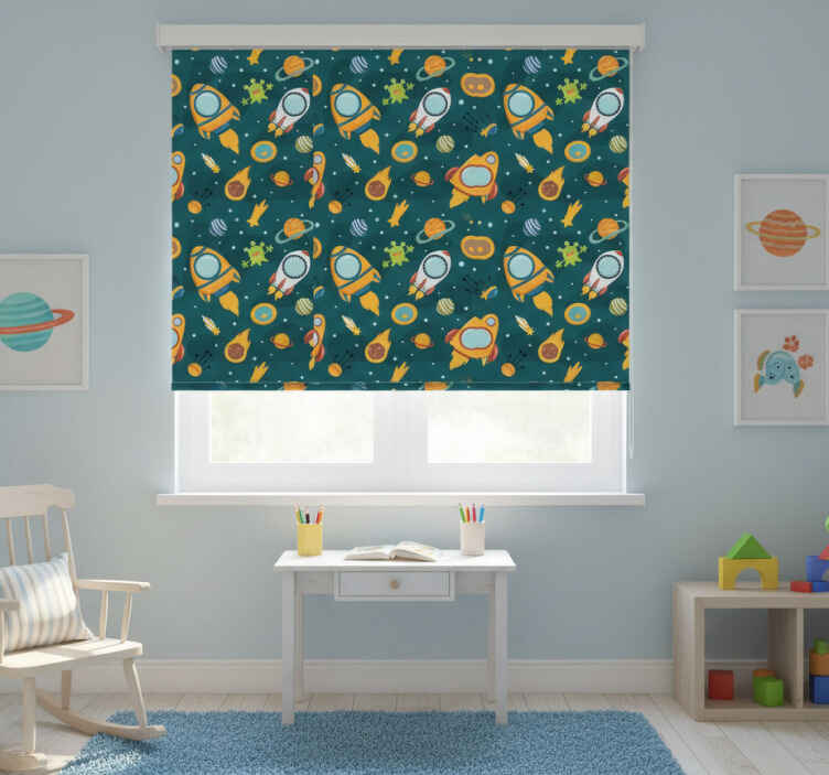 Children room roller blind with funny aliens design - TenStickers