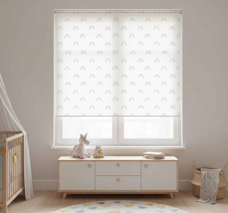 Children room roller blind scattered pastel rainbows - TenStickers