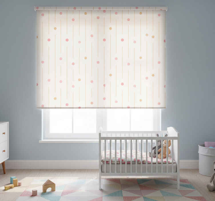 Persiana enrollable infantil puntos de colores con líneas - TenVinilo