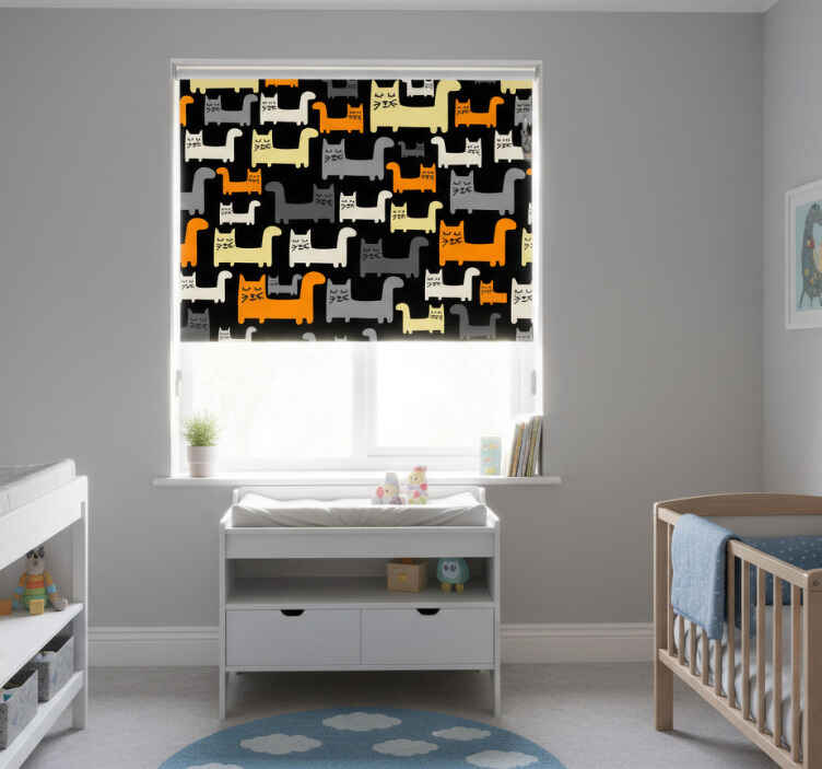 Grey cats children room roller blind - TenStickers