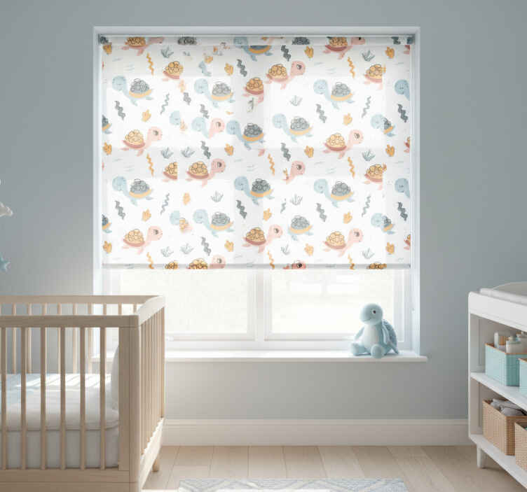 Children room roller blind cute turtle design - TenStickers