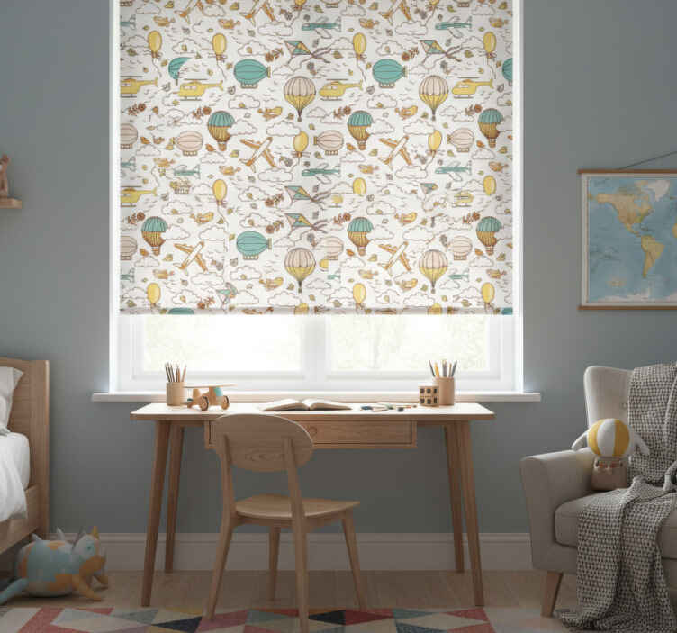 Children room roller blind vehicle collection - TenStickers