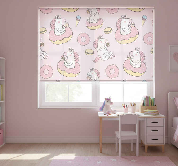 Persiana enrollable infantil unicornio rosa - TenVinilo