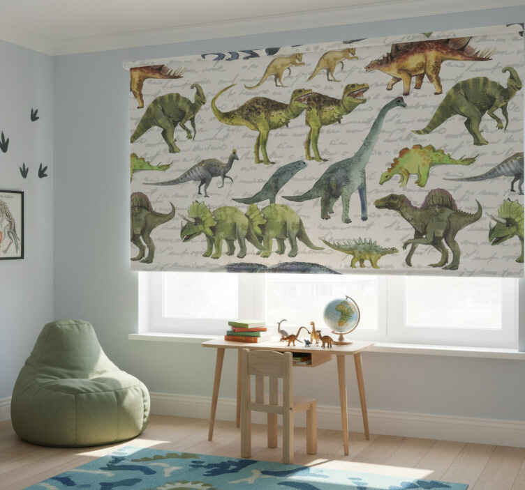 Persiana enrollable infantil dinosaurios realistas - TenVinilo