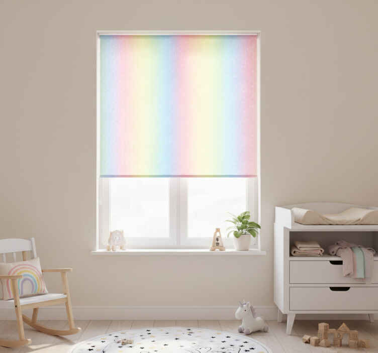Persiana enrollable infantil fondo arcoíris pastel - TenVinilo