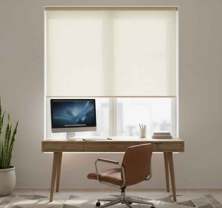 Store enrouleur bureaux motif lin en tissu - TenStickers