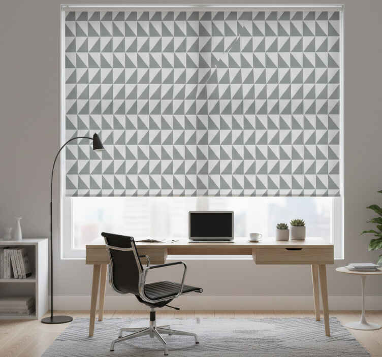 Store enrouleur bureaux motif géométrique gris - TenStickers