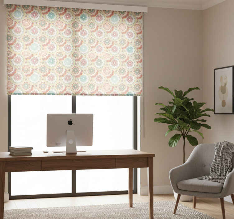 Store enrouleur bureaux tissu "granny chic" - TenStickers