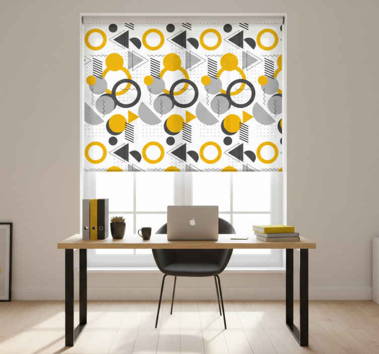 Store enrouleur bureaux motif géométrique rétro sans couture - TenStickers