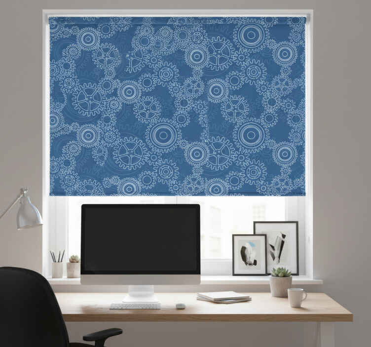 Store enrouleur bureaux motif chaînes mécaniques 3d - TenStickers