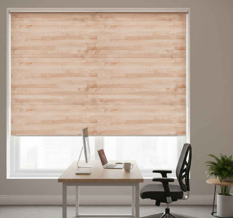 Persiana enrollable oficina tablón de madera marrón elegante - TenVinilo