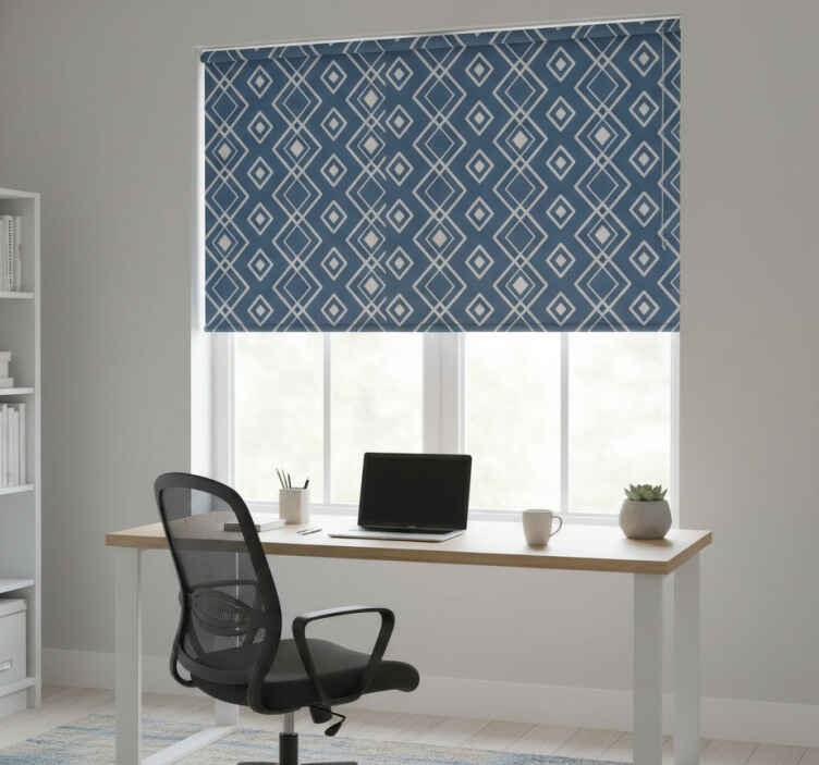 Store enrouleur bureaux géométrique bleu marine - TenStickers