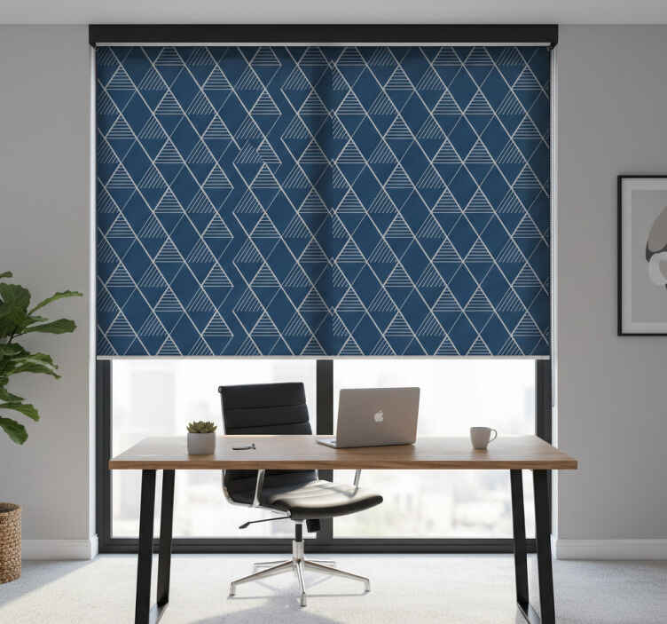 Store enrouleur bureaux géométrique métallique platine - TenStickers