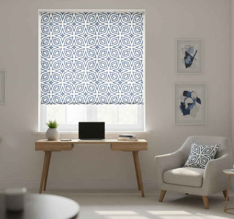 Store enrouleur bureaux diamants imitation jute fait main - TenStickers