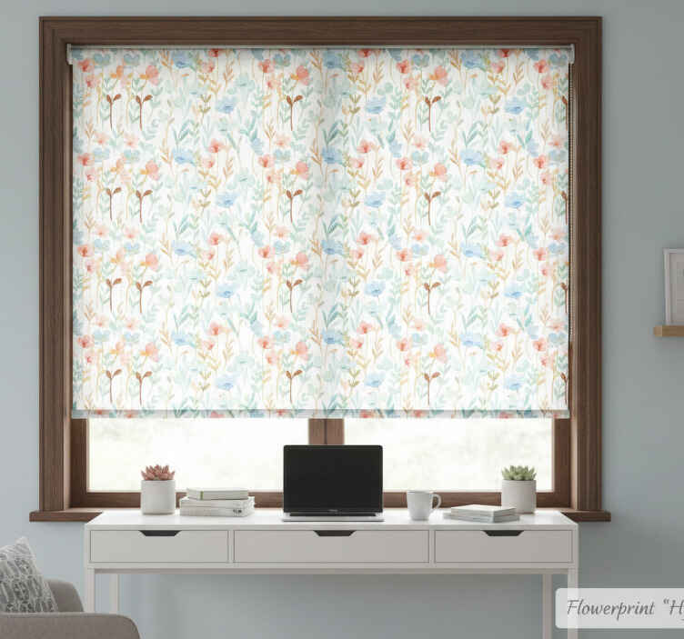 Store enrouleur bureaux imprimé floral 'hydenyear' - TenStickers