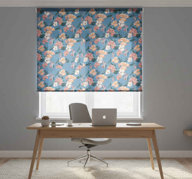 Store enrouleur bureaux imprimé floral 'ziedi jeans' - TenStickers