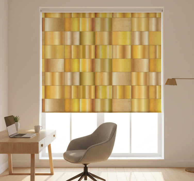 Office roller blind in gold yellow blocks - TenStickers