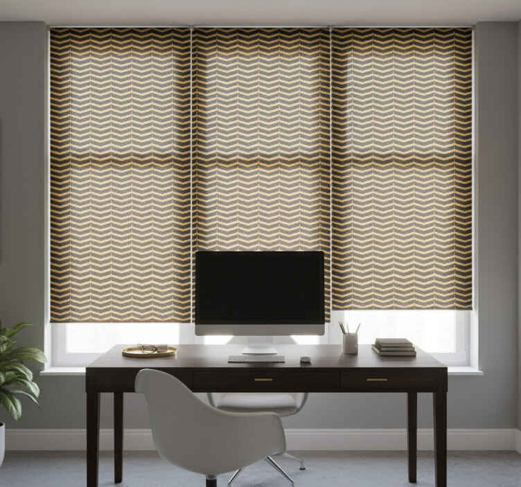Office roller blind with marble gold lines - TenStickers