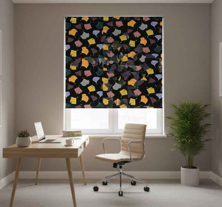 Store enrouleur bureaux feuille de ginkgo caltero - TenStickers