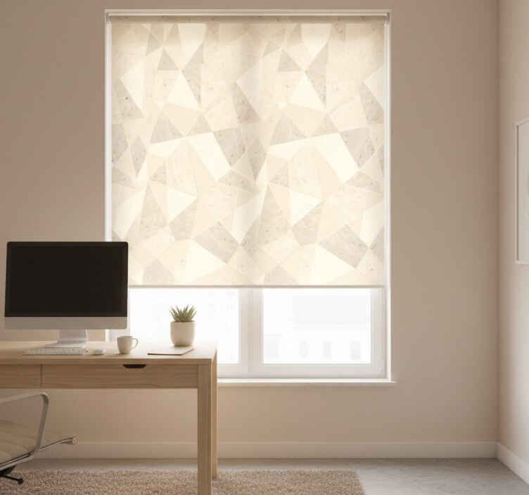 Office roller blind 3d golden triangles design - TenStickers