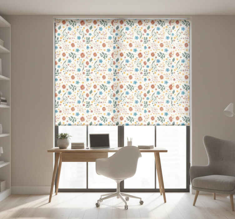 Store enrouleur bureaux fleurs et plantes variées - TenStickers