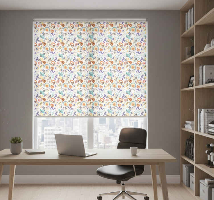 Store enrouleur bureaux motif abstrait organique plat - TenStickers