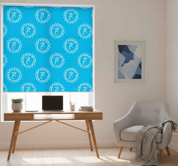 Store enrouleur bureaux symbole du chakra de la gorge - TenStickers