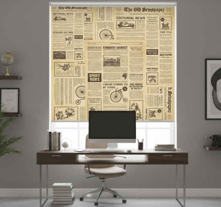 Store enrouleur bureaux journal américain vintage - TenStickers