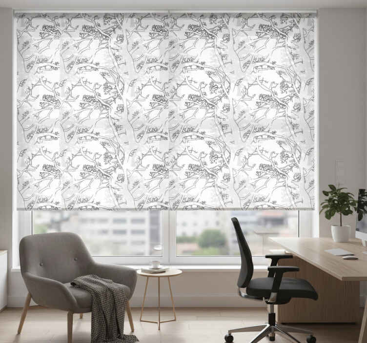 Store enrouleur bureaux branches d'arbres sombres - TenStickers