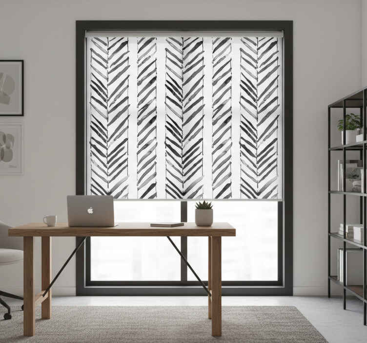 Store enrouleur bureaux design géométrique noir et blanc - TenStickers