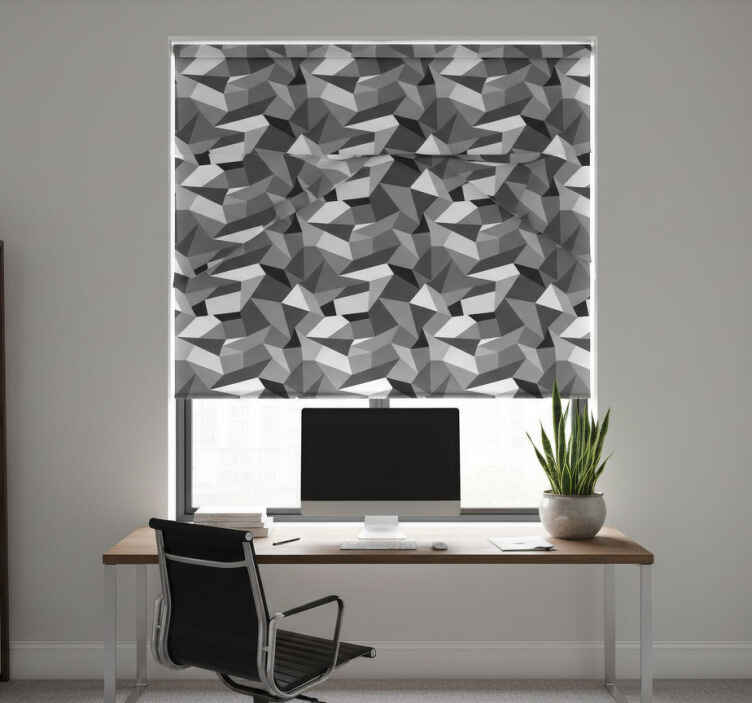 Store enrouleur bureaux triangles noirs et blancs - TenStickers