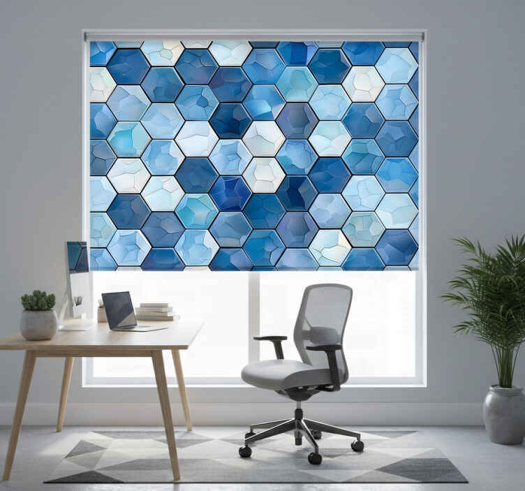 Blind office blue tiles effect - TenStickers