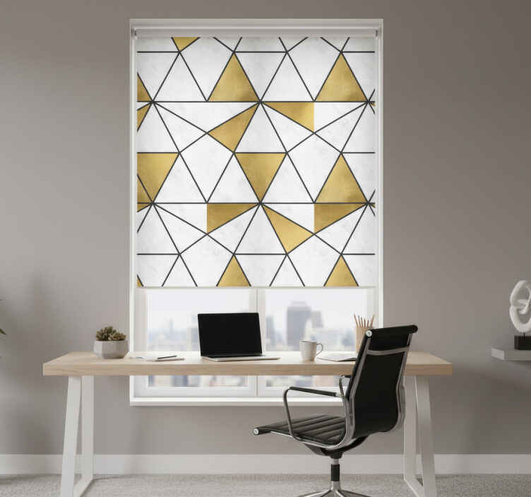 Store enrouleur bureaux effet marbre géométrique - TenStickers