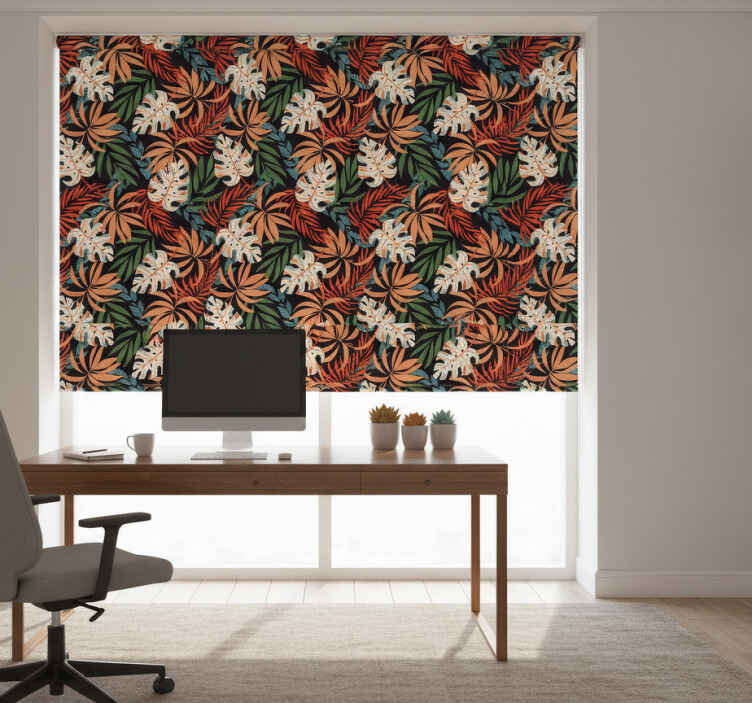 Store enrouleur bureaux plantes tropicales jungle - TenStickers