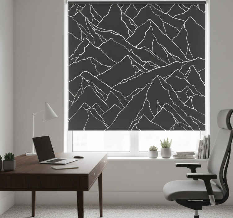 Store enrouleur bureaux contours de montagnes - TenStickers