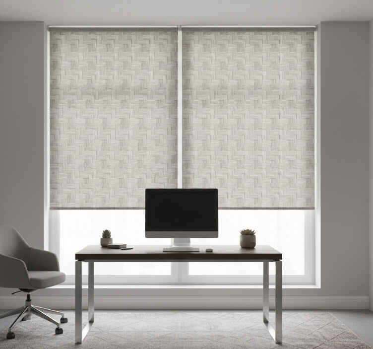 Store enrouleur bureaux effet osier gris fait main - TenStickers