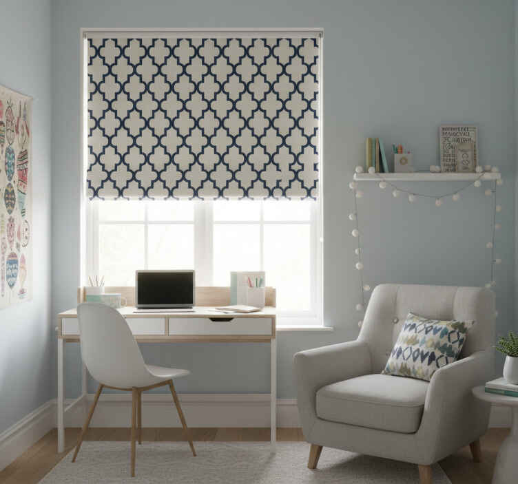 Teenage bedroom roller blind modern geometric design - TenStickers