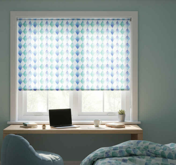 Teenage bedroom roller blind watercolour harlequin design - TenStickers