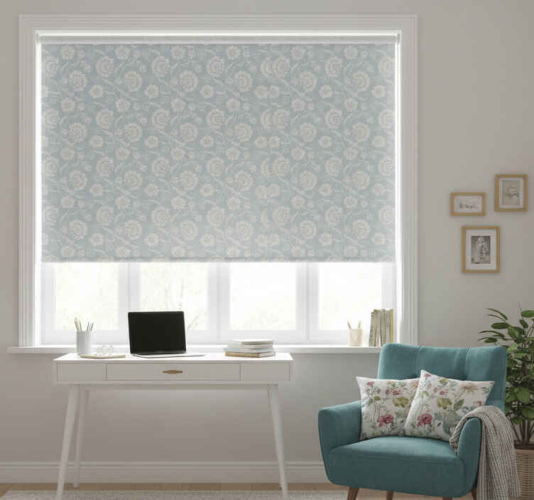 Teenage bedroom roller blind vintage floral print - TenStickers